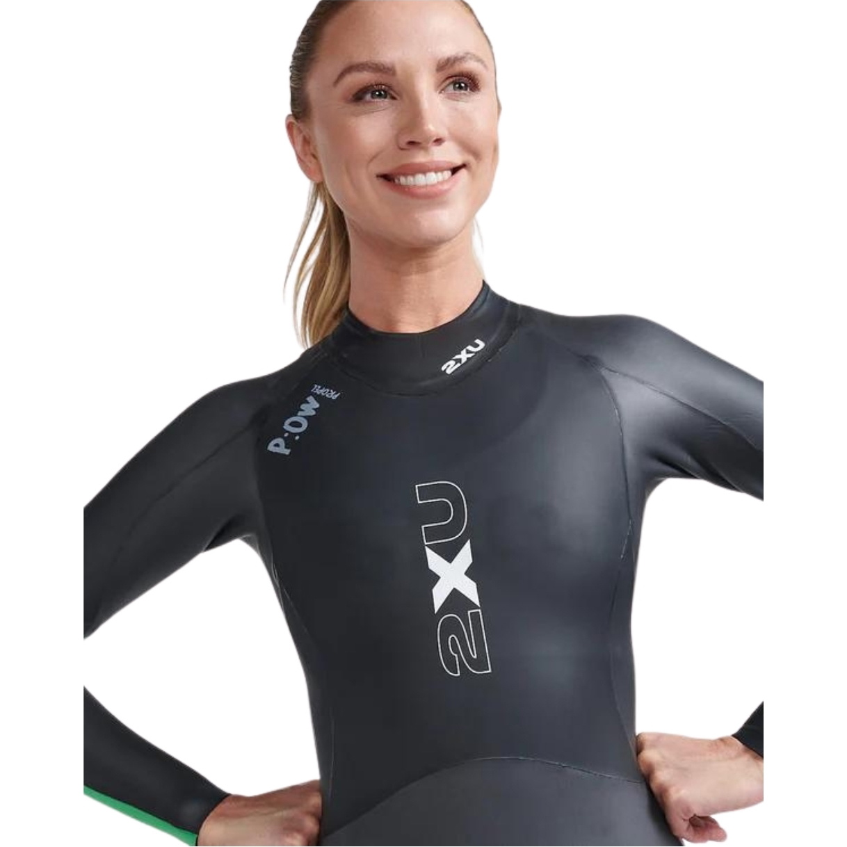 2026 2XU Womens Propel Open Water Swim Wetsuit WW7145c - Black / Bright Green